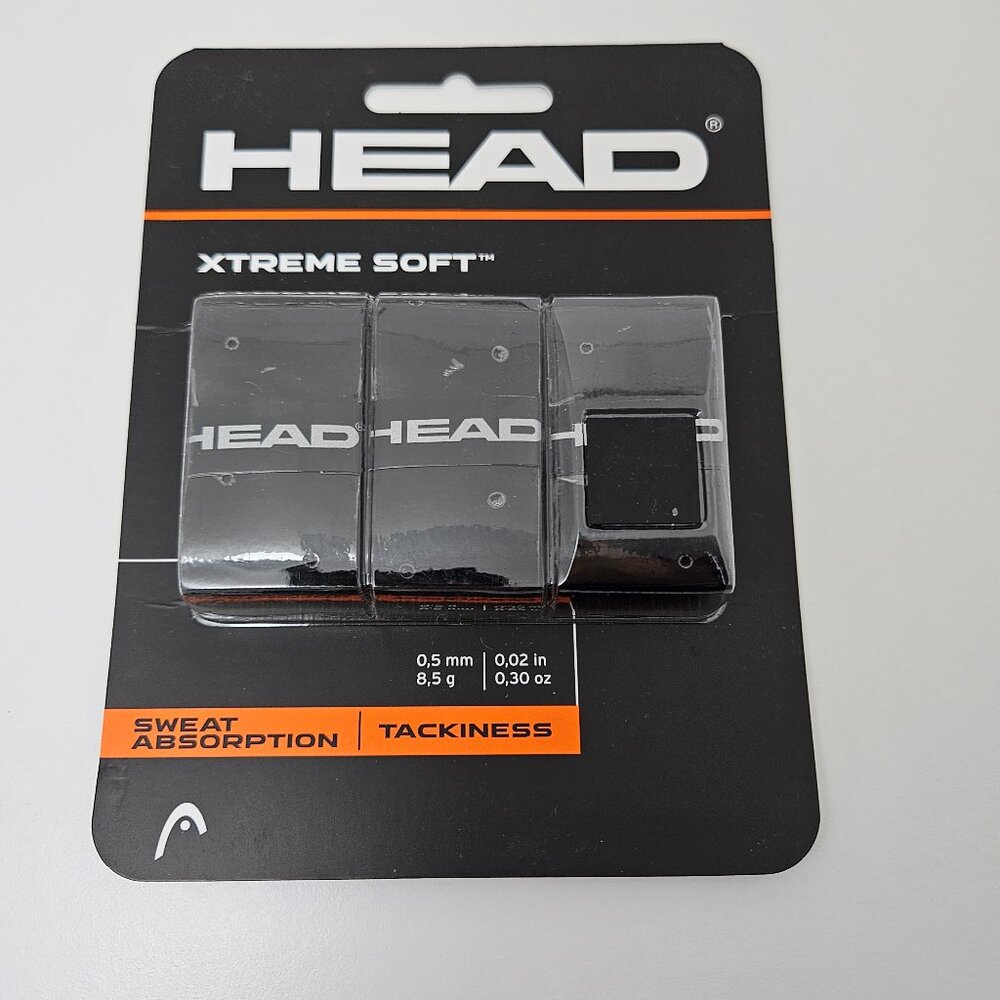 HEAD Xtreme Soft Racquet Overgrip - Tennis Racket Grip Tape -3-Pack, Black